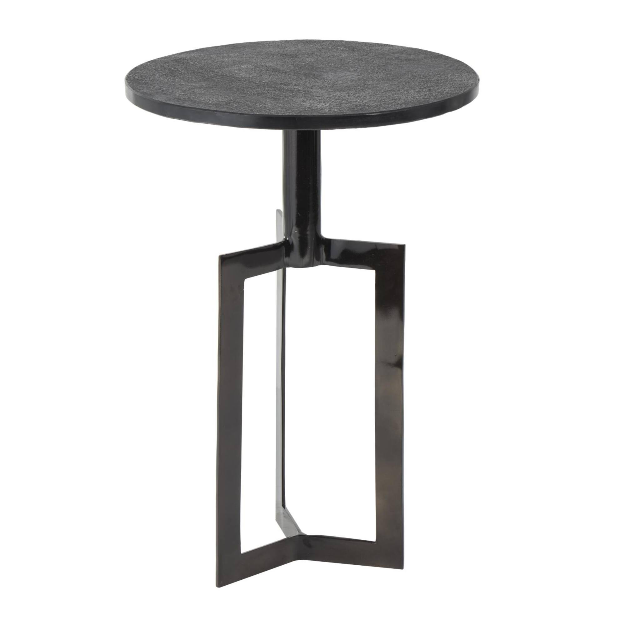 Black Aluminum Metal Tripod Accent Table Set